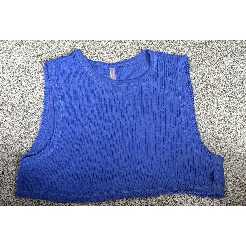 Women's Free People Movement Blue Cropped Tank Top, Small
